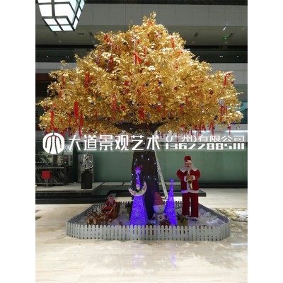 仿真大树 假树 仿真榕树大型 植物客厅发财树 实木树干装饰