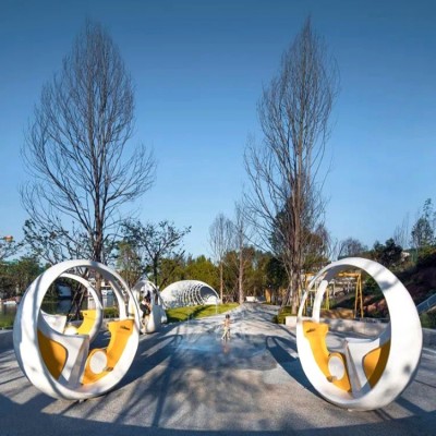 永安市网红同款定制打卡景区自行车喷泉打卡项目山东三喜