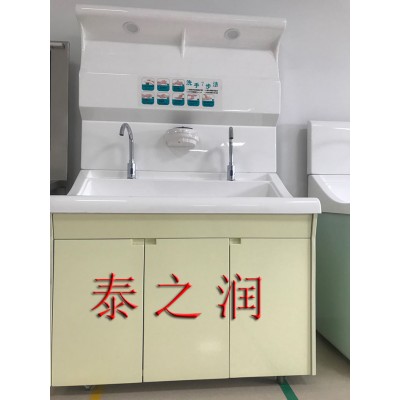 洗手池供应室刷手池不锈钢鹅颈出水龙头高分子材质二人位三人位