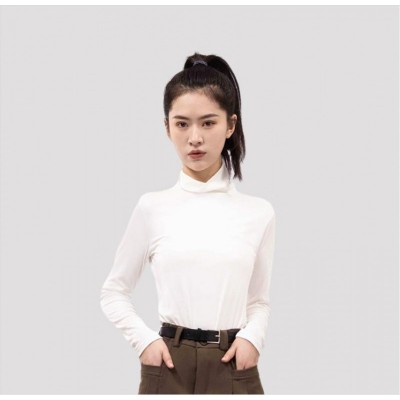 IRENENA女装温碧霞自创品牌修身打底衫春秋白色长袖内衣