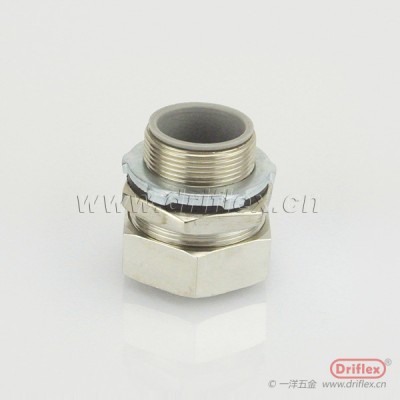 六角方帽铜镀镍直接头外螺纹金属软管连接器G3/8“-G4”