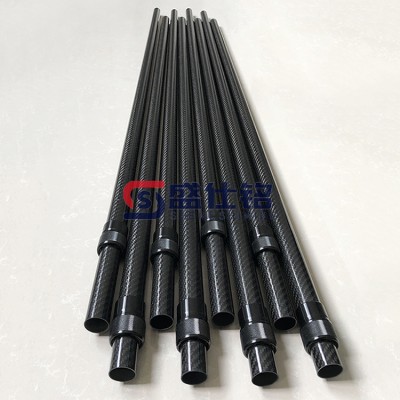 碳纤维卡扣式圆管碳纤维伸缩管 碳纤维延长器伸缩臂