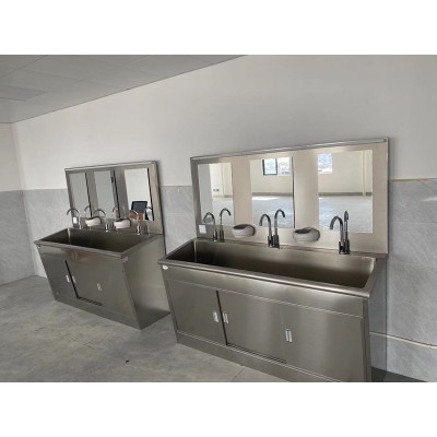 医用304不锈钢洗手池洁净室刷手池手术室洗手台一体式洗手槽