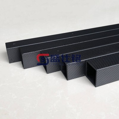 定制碳纤维方管 高强度轻质碳纤维扁管多规格碳纤维矩形管