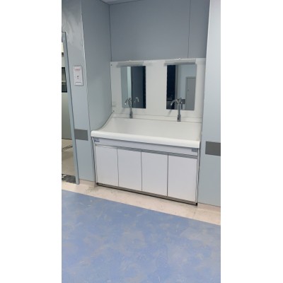 高分子双槽感应洗手池二人位可移动 定制款