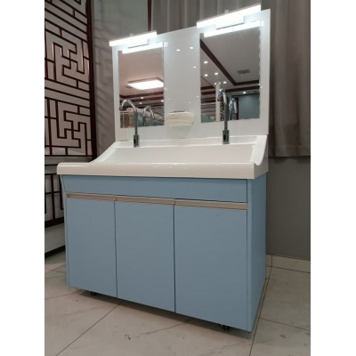 高分子双槽感应洗手池二人位可移动 定制款