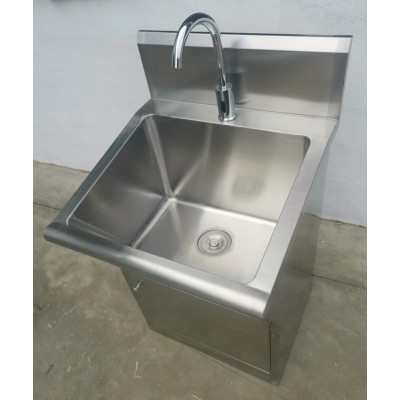 洗手池304不锈钢 感应刷手槽 脚踏洗手台